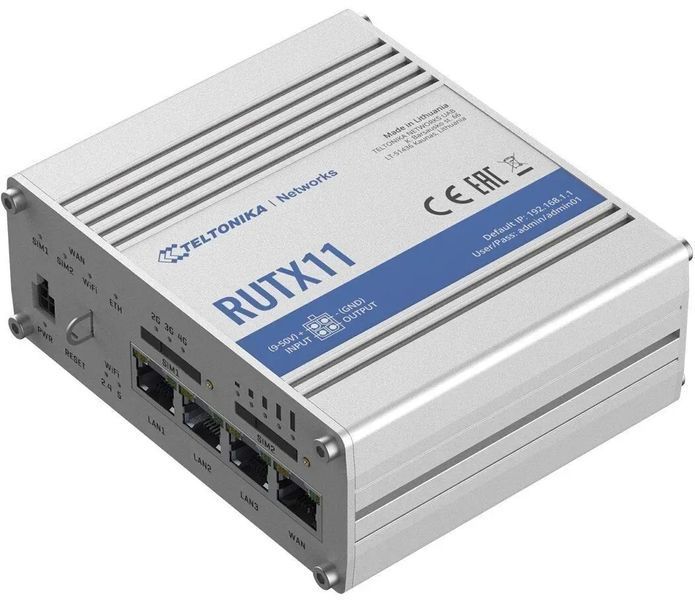 Teltonika RUTX11 Промисловий стільниковий маршрутизатор 00-00079607 фото