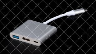 Перехідник штекер USB Type-C – гніздо HDMI, USB 3.0, Type-C Multiport 44963 фото