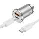 Автомобільний зарядний пристрій Hoco NZ10 PD45W+QC3.0 Type-C + USB сріблястий 51081 фото 1