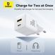 Мережевий зарядний пристрій Baseus Palm Fast Charger C+U 30W EU Moon білий 00-00077934 фото 8