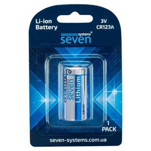 Батарейка SEVEN CR123A Lithium 3V 1 шт 00-00079661 фото