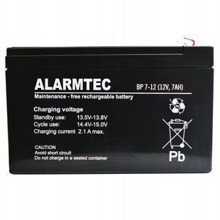 Батарея акумуляторна AGM Alarmtec BP7-12 12V 7Ah 47556 фото
