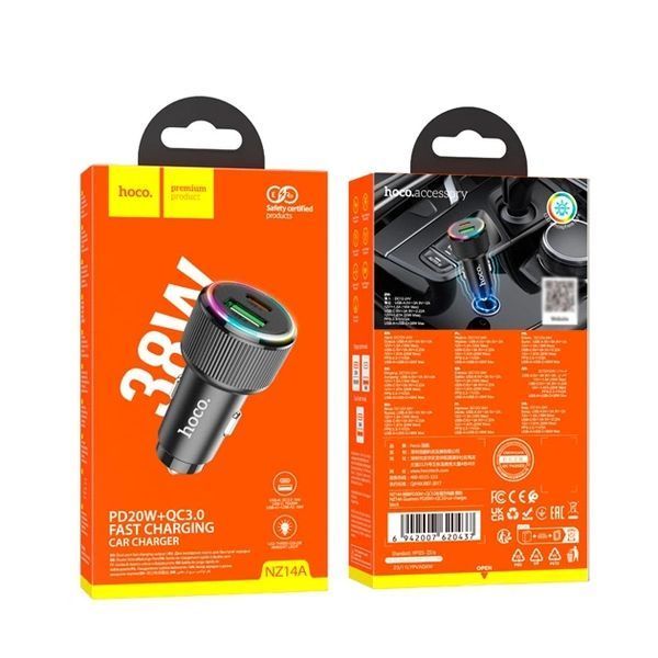 HOCO NZ14A Guerrero PD20W+QC3.0 car charger Black АЗУ 00-00078796 фото