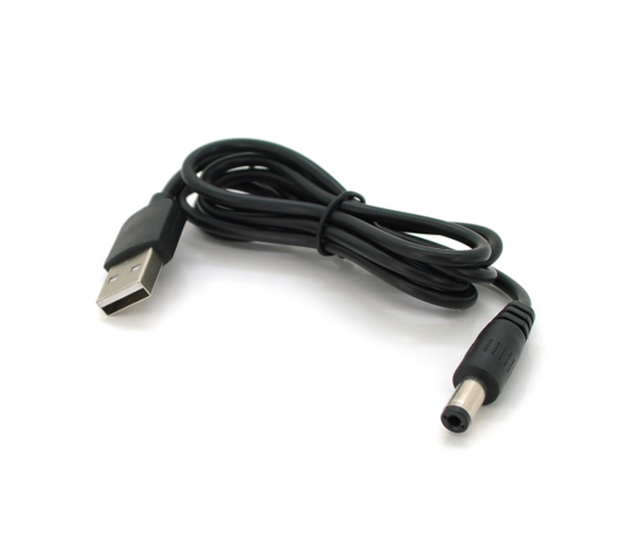 Кабель живлення 5V USB-DC (5.5/2.1) Black 0.7 метр 50927 фото