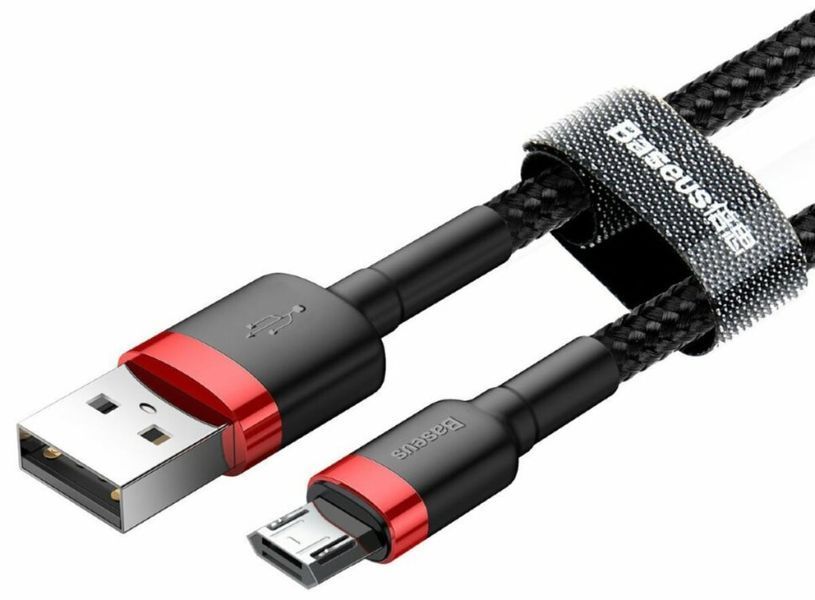 Шнур USB 2.0 - micro-B USB 2m Baseus Cafule Cable 1.5A Red+Blac 51561 фото