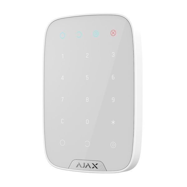 Бездротова клавіатура сенсорна Ajax KeyPad біла 42383 фото