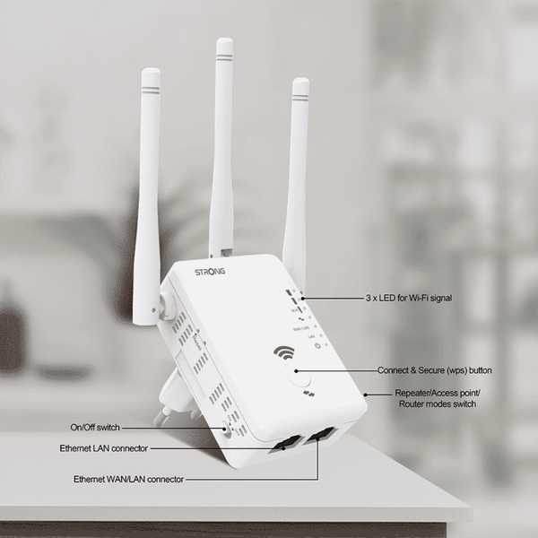 Повторювач Wi-Fi Strong 750 v.2 Repeater 2.4/5 ГГц 49060 фото