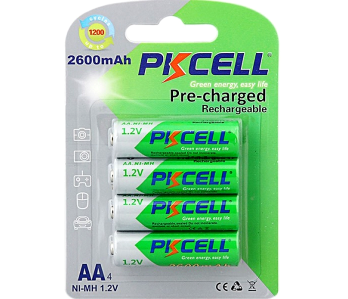 Акумулятор PKCELL 1.2V AA 2600mAh NiMH 4 штуки 40259 фото