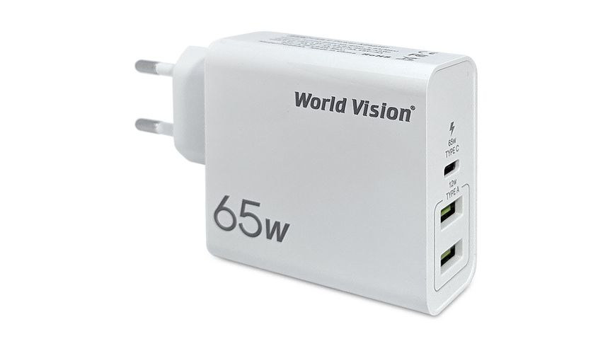 Адаптер мережний World Vision 65W PD Charger (PD653A) 45391 фото