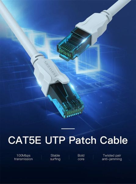 Патч-корд UTP Cat5e Vention VAP-A10-S150 1.5 м синій 50610 фото