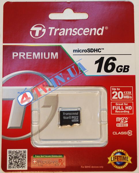 Карта пам'яті microSDHC Transcend 16GB class 10 (TS16GUSDC10) 25538 фото