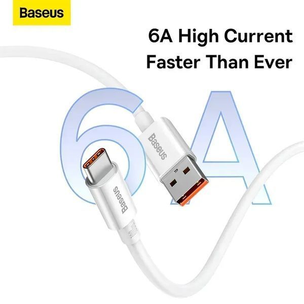 Кабель Baseus Superior Series Fast Charging Data Cable USB to Type-C 100W 2m Moon White 00-00078802 фото