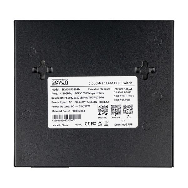 PoE комутатор для систем резервного живлення SEVEN PS204D-12V керований 00-00079482 фото