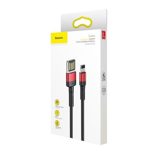 Кабель Baseus Cafule Cable（Special Edition）USB For iP 1m Red+Black 00-00077893 фото
