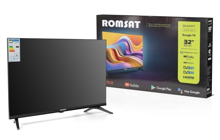 Romsat 32HGN18ST2 SMART GoogleTV, ліцензований Телевізор 51213 фото
