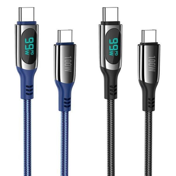 Кабель Hoco S51 Type-C - Type-C 1.2 метри 100W blue 49618 фото