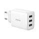 Адаптер мережевий Baseus Compact Charger 3U на 17W White 3 порти 50652 фото 1