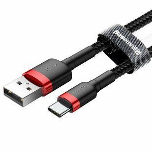 Кабель USB 2.0 TYPE-C Essager 2 метри 66W/100W + LED, Black 49843 фото
