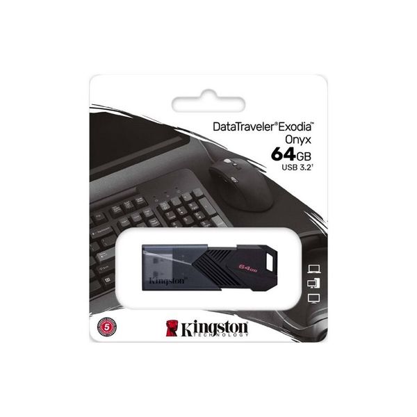 Накопичувач Kingston 64GB DataTraveler Exodia Onyx Black USB 3.2 (DTXON/64GB) 50457 фото