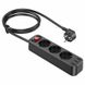 Фільтр мережевий HOCO NS2 3-position extension cord socket 3 розетки 3 usb 1.8 метра чорний 50509 фото 1