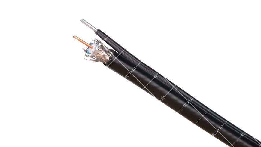 Кабель коаксіальний CommSpace RG-6U з тросом 305 метрів 75 Ом чорний 40499 фото