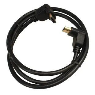 Кабель штекер HDMI - штекер HDMI угловой v.1.4 черный 1 метр 49844 фото