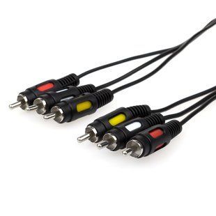 Кабель 3RCA-3RCA ATcom 7.5 метра чорний 00-00076591 фото