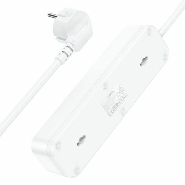 Фільтр мережевий HOCO NS2 3-position extension cord socket 3 розетки 3 usb 1.8 метра білий 50510 фото