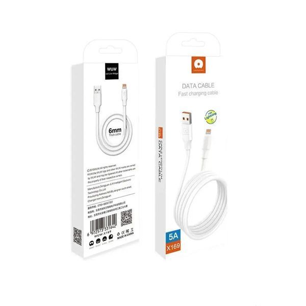 Шнур USB 2.0 - Lightning WUW-X169 5А white 51601 фото