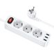 Фільтр мережевий HOCO NS2 3-position extension cord socket 3 розетки 3 usb 1.8 метра білий 50510 фото 1