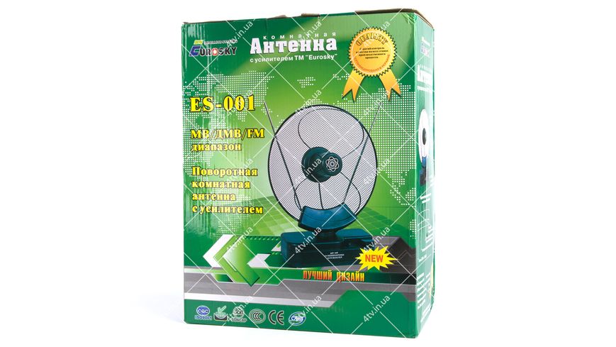 Т2 антена Eurosky ES-001 кімнатна активна 220V 24279 фото