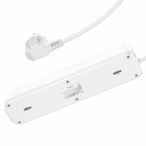 Фільтр мережевий HOCO NS1 Aura 4-bit extension 4 розетки 3 usb 1.8 метра білий 50511 фото