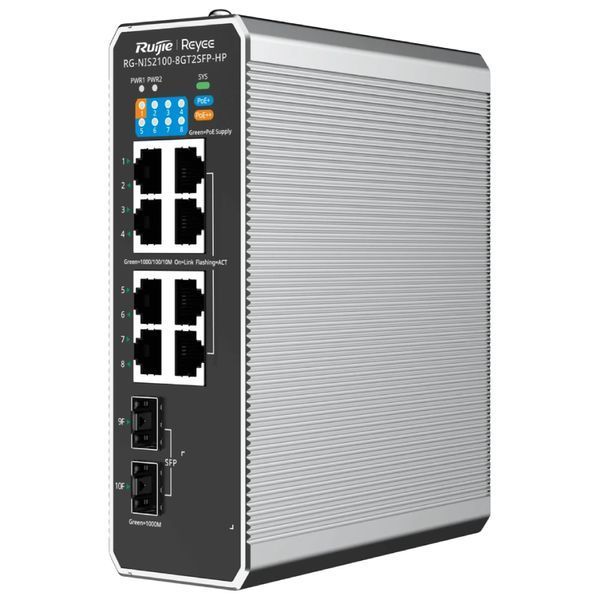 Ruijie Reyee RG-NIS2100-8GT2SFP-HP PoE++ Коммутатор 8 портов управляемый 00-00077524 фото