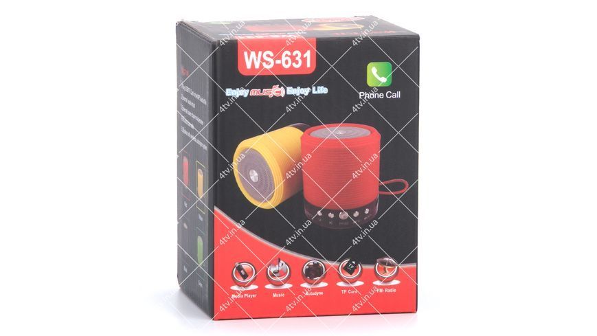 Колонка портативная WSTER WS-631 Bluetooth черная 42037 фото