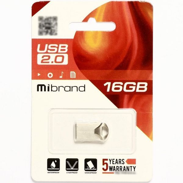 Накопитель Mibrand Hawk 16Gb Silver USB 2.0 (MI2.0/HA16M1S) 50458 фото