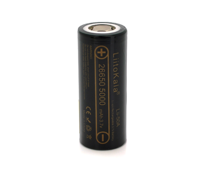 Акумулятор Li-ion 26650 5000mAh 3.7V Black 47393 фото