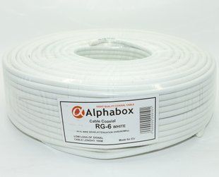 Кабель коаксіальний Alphabox RG-6 100 метрів 75 Ом 27375 фото