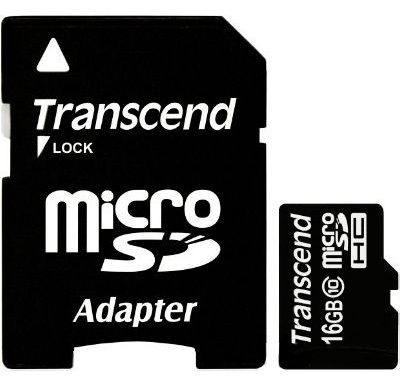 Карта пам&#39;яті microSDHC UHS-I Transcend 16GB class 10 adapter SD (TS16GUSDU1) 48678 фото