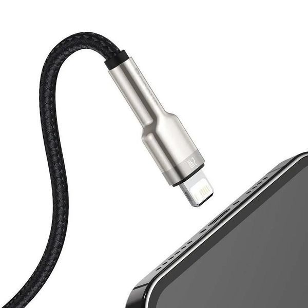 Кабель Baseus Cafule Series Metal Data Cable USB to IP 2.4A 1m Black 00-00077897 фото