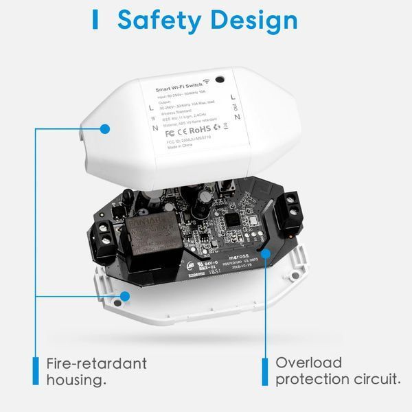 Розумне Wi-Fi реле Smart Meross MSS710HK-(UN) 00-00077640 фото