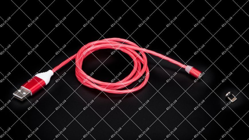Кабель USB 2.0 AM to Lightning магнитный Red LED 1.0 метр 45165 фото