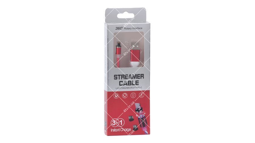 Кабель USB 2.0 AM to Lightning магнитный Red LED 1.0 метр 45165 фото