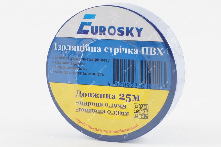 Стрічка ізоляційна Eurosky 25 метрів синя 27361 фото