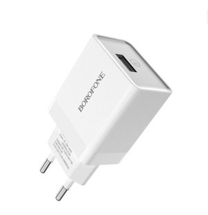 Адаптер мережевий BOROFONE BA20A + single port charger set (Micro) White 51342 фото