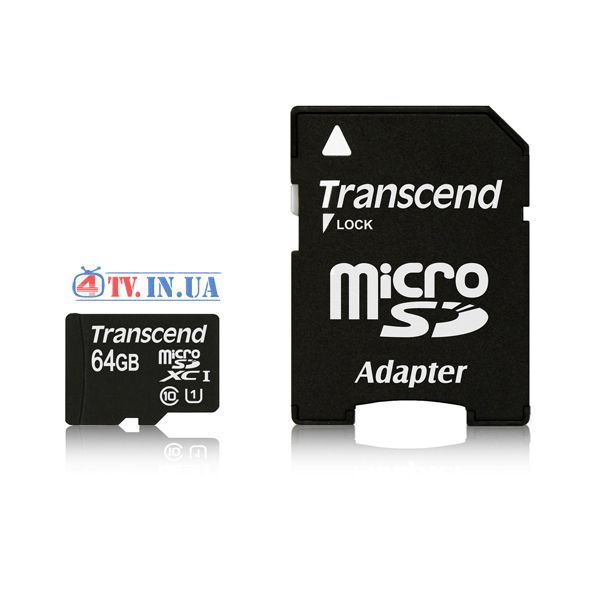 Карта пам&#39;яті microSDHC UHS-I Transcend Premium 64GB class 10 adapter SD 48665 фото