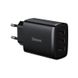 Адаптер мережевий Baseus Compact Charger 3U на 17W Black 3 порти 50099 фото 1