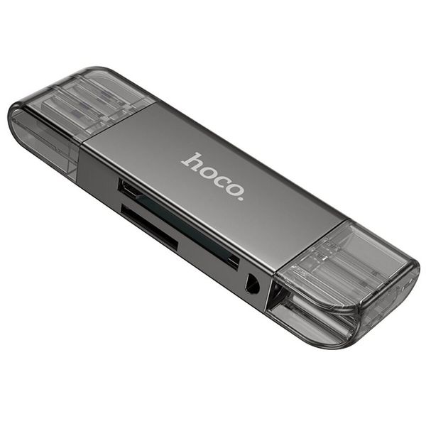 Хаб Hoco HB39 USB/Type-C 3.0 High-Speed Card Reader Metal Gray 50839 фото