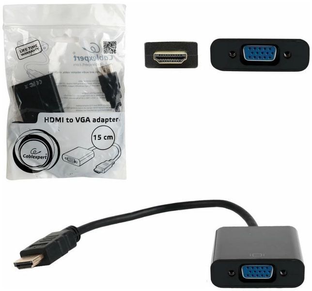 Адаптер (переходник) Cablexpert HDMI - VGA 0.15 метра 49174 фото
