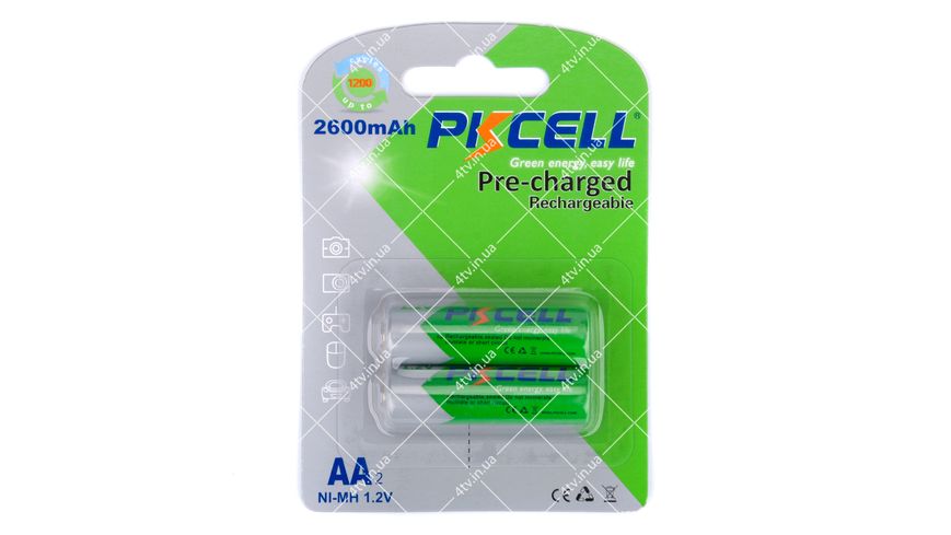 Акумулятор PKCELL 1.2V AA 2600mAh NiMH пара 40595 фото