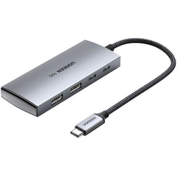 Хаб Ugreen CM480 USB-C to 2×USB 3.2+2×USB-C Adapter 10G Space Gray (UGR-30758) 50840 фото